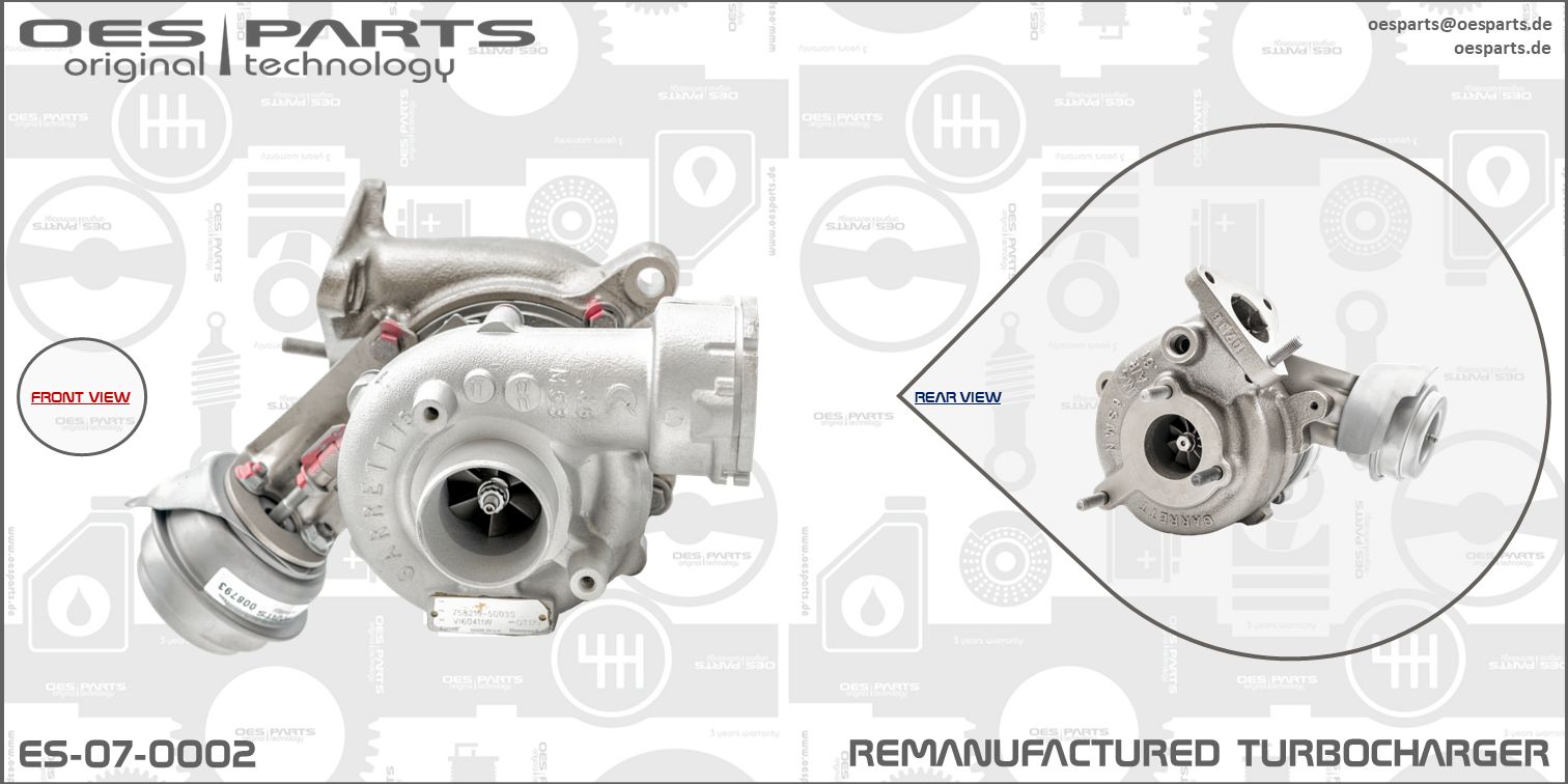 Turbocompresseur, suralimentation OES PARTS ES-07-0002