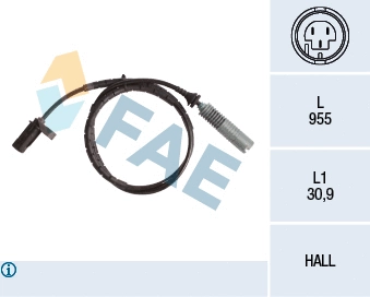 Capteur, vitesse de roue FAE 78139