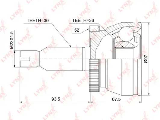Jeu de joints, arbre de transmission LYNXAUTO CO-3917A