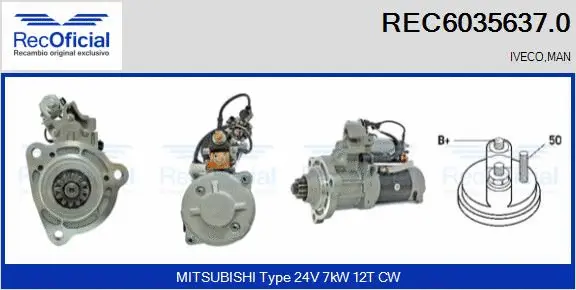Démarreur RECOFICIAL REC6035637.0