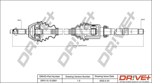 Arbre de transmission Dr!ve+ DP2110.10.0561