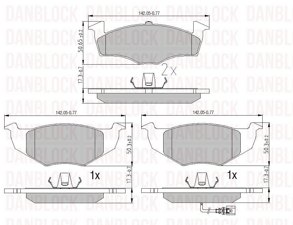 Kit de plaquettes de frein, frein à disque DANBLOCK DB 510216