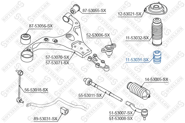 Butée élastique, suspension STELLOX 11-53031-SX