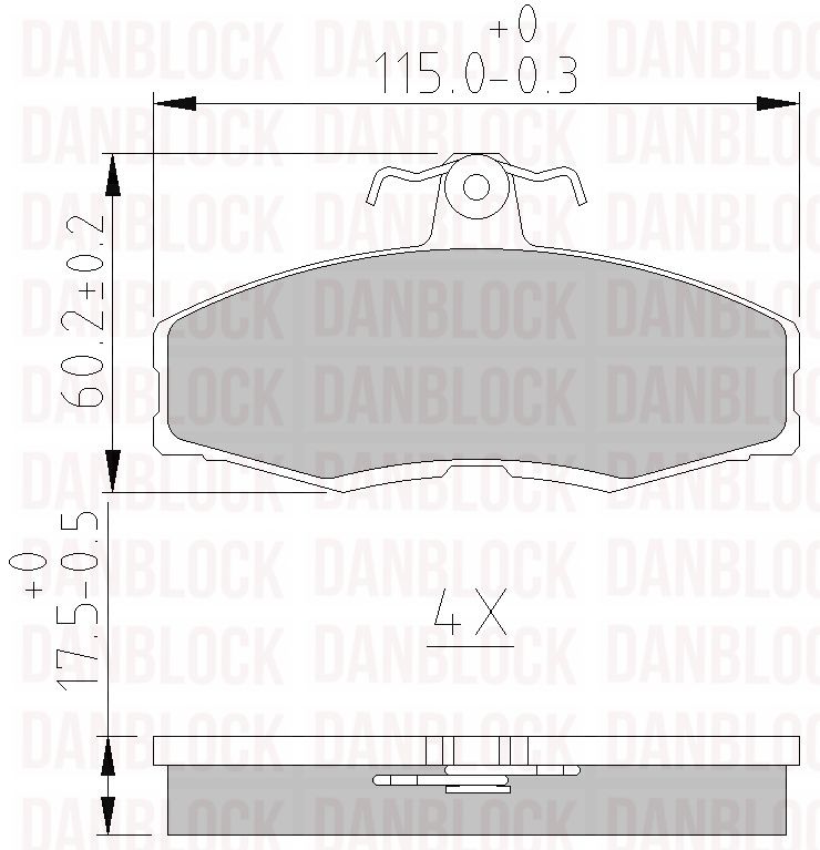 Kit de plaquettes de frein, frein à disque DANBLOCK DB 510004