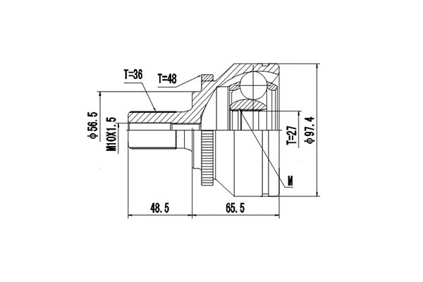 Jeu de joints, arbre de transmission DYNAMATRIX DCV862009