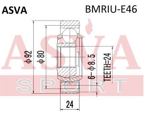 Jeu de joints, arbre de transmission ASVA BMRIU-E46