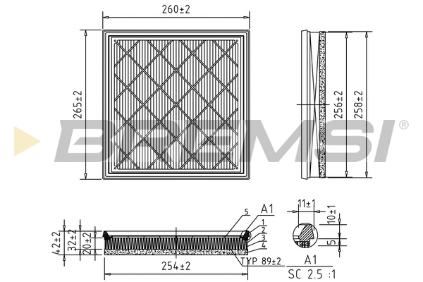 Filtre à air BREMSI FA0539
