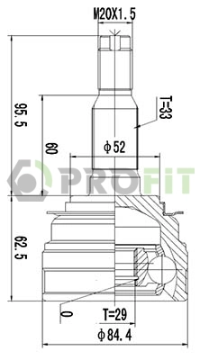 Jeu de joints, arbre de transmission PROFIT 2710-0634