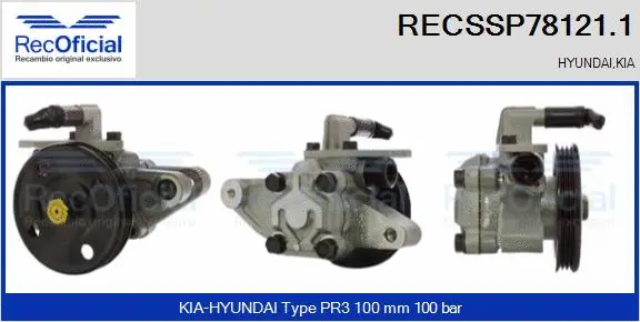 Pompe hydraulique, direction RECOFICIAL RECSSP78121.1