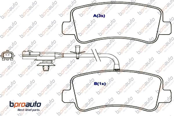 Kit de plaquettes de frein, frein à disque BPROAUTO 1BP31028AA