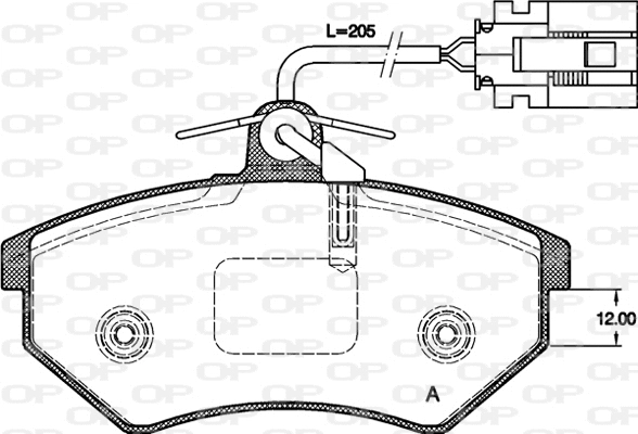 Kit de plaquettes de frein, frein à disque OPEN PARTS BPA0134.62