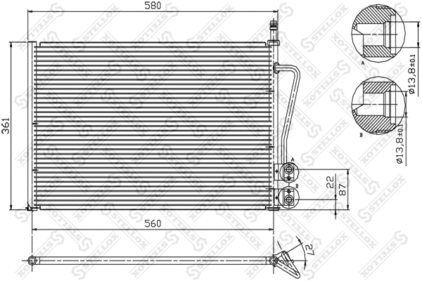 Condenseur, climatisation STELLOX 10-45020-SX