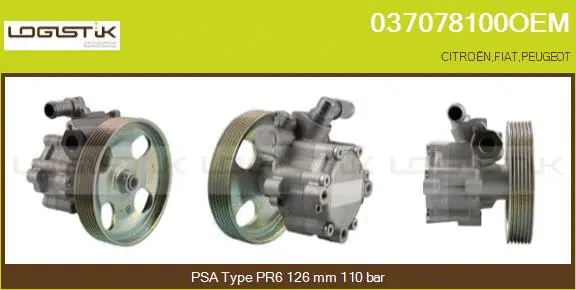 Pompe hydraulique, direction LGK 037078100OEM