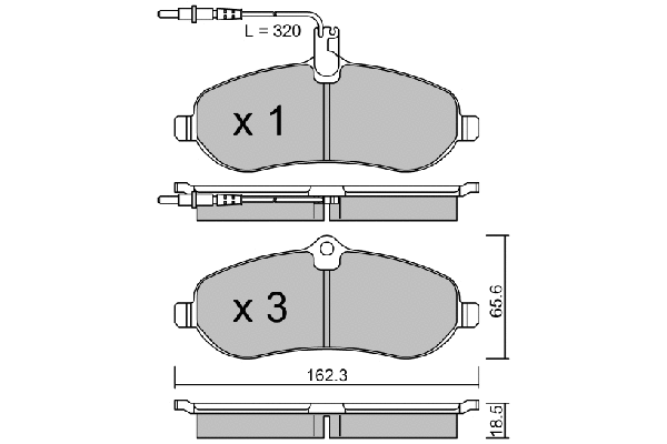 Kit de plaquettes de frein, frein à disque AISIN BPPE-1010