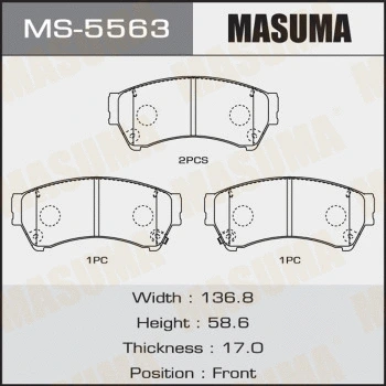 Jeu de mâchoires de frein MASUMA MS-5563
