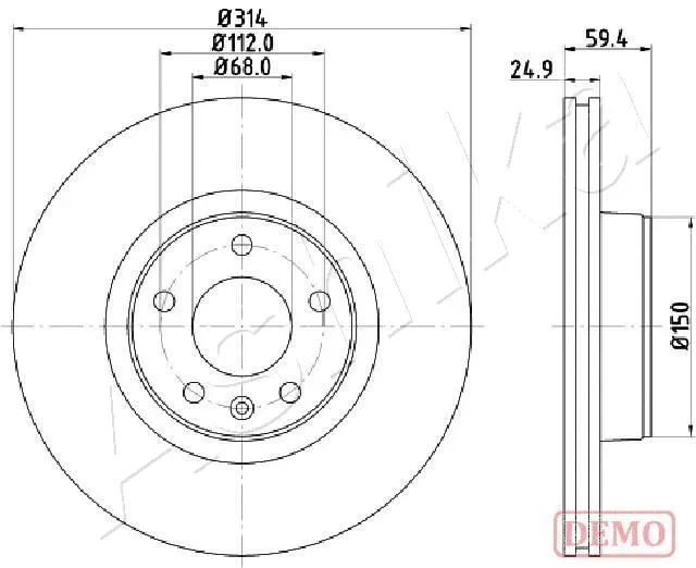 Disque de frein ASHIKA 60-00-0927C
