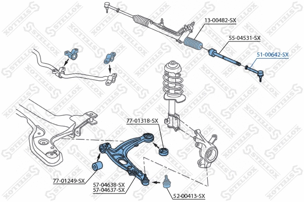 Rotule de barre de connexion STELLOX 51-00642-SX