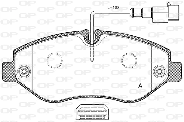 Kit de plaquettes de frein, frein à disque OPEN PARTS BPA1245.02