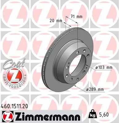 Disque de frein ZIMMERMANN 460.1511.20