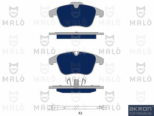Kit de plaquettes de frein, frein à disque AKRON-MALÒ 1050267