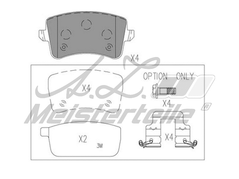 Kit de plaquettes de frein, frein à disque A.Z. Meisterteile AZMT-44-022-2002