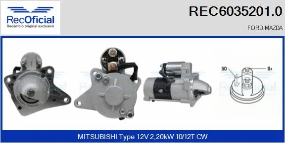 Démarreur RECOFICIAL REC6035201.0