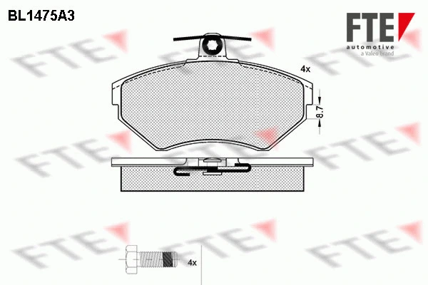 Kit de plaquettes de frein, frein à disque FTE 9010202