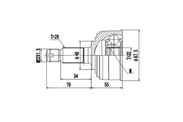Jeu de joints, arbre de transmission DYNAMATRIX DCV823021