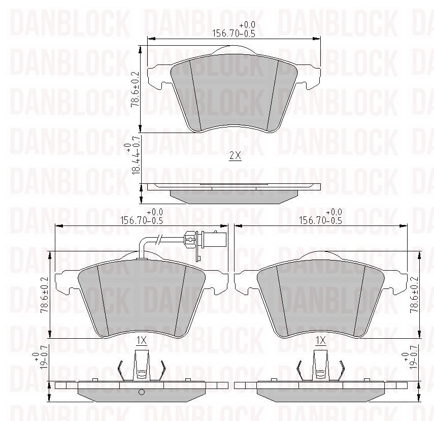 Kit de plaquettes de frein, frein à disque DANBLOCK DB 510475