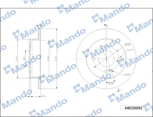 Disque de frein MANDO MBC030063