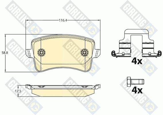 Kit de plaquettes de frein, frein à disque GIRLING 6121071