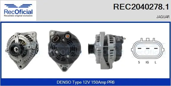 Alternateur RECOFICIAL REC2040278.1