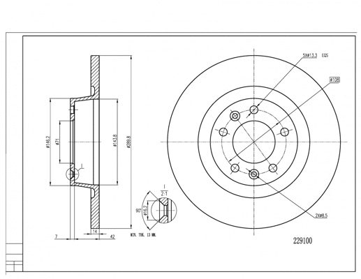 Disque de frein HART 229 100