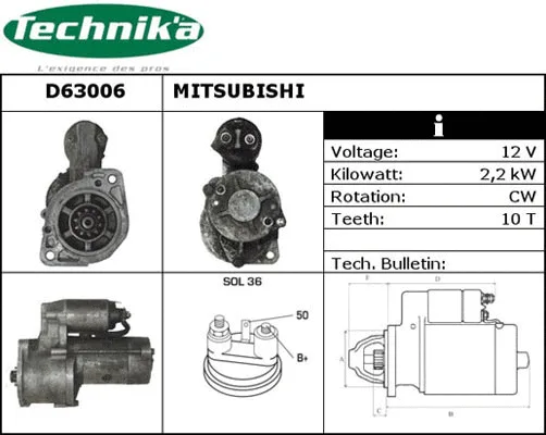 Démarreur Technika D63006