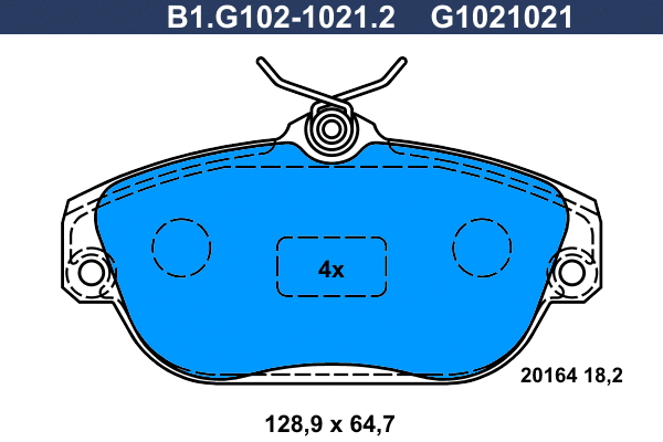 Kit de plaquettes de frein, frein à disque GALFER B1.G102-1021.2