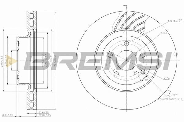 Disque de frein BREMSI CD7595V