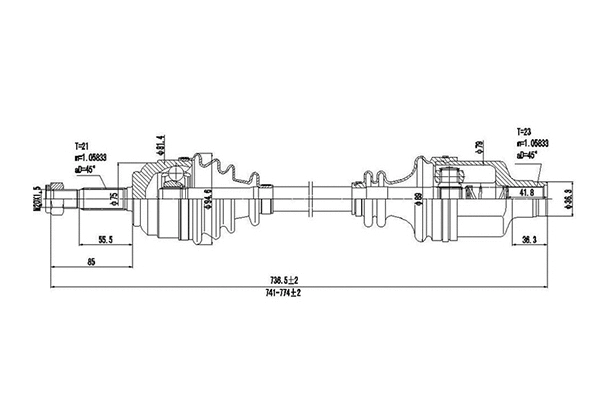 Arbre de transmission DYNAMATRIX DDS250316