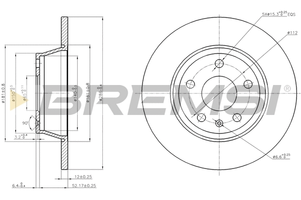 Disque de frein BREMSI CD7848S