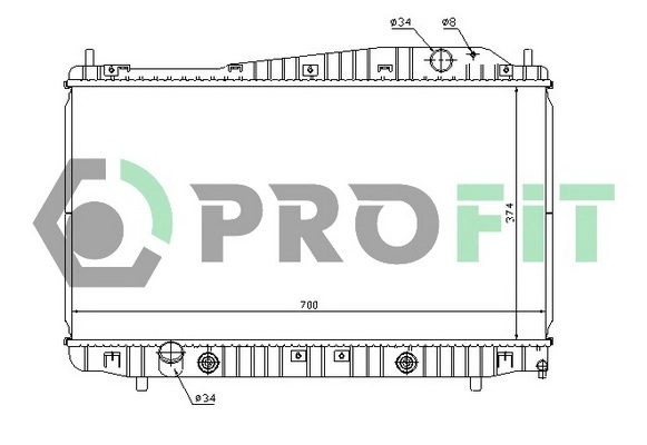 Radiateur, refroidissement du moteur PROFIT PR 1705A2
