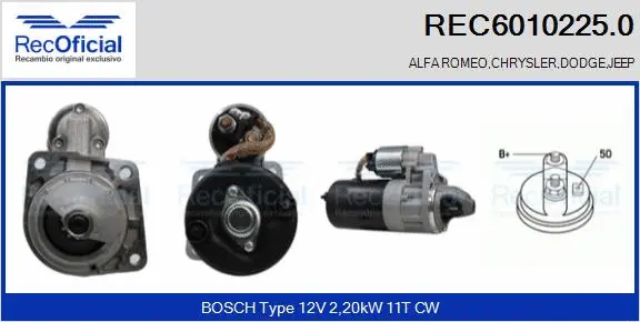 Démarreur RECOFICIAL REC6010225.0