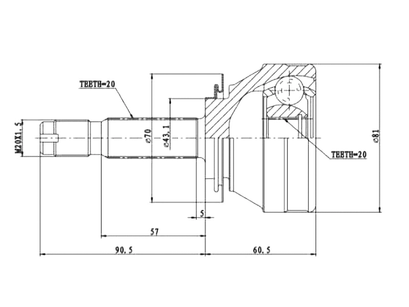 Jeu de joints, arbre de transmission A.Z. Meisterteile AZMT-43-030-1086