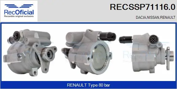 Pompe hydraulique, direction RECOFICIAL RECSSP71116.0