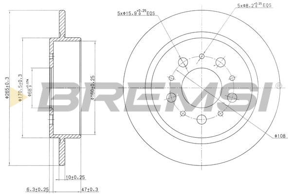 Disque de frein BREMSI CD6241S