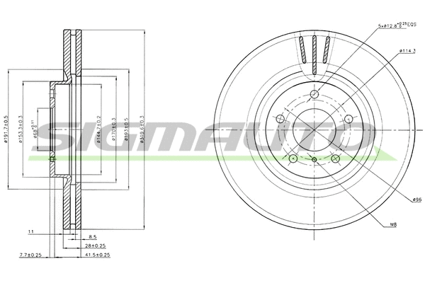 Disque de frein SIGMAUTO DBB505V
