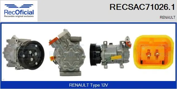 Compresseur, climatisation RECOFICIAL RECSAC71026.1