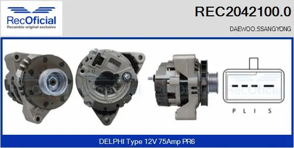 Alternateur RECOFICIAL REC2042100.0