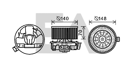Moteur électrique, pulseur d'air habitacle EACLIMA 42A18001