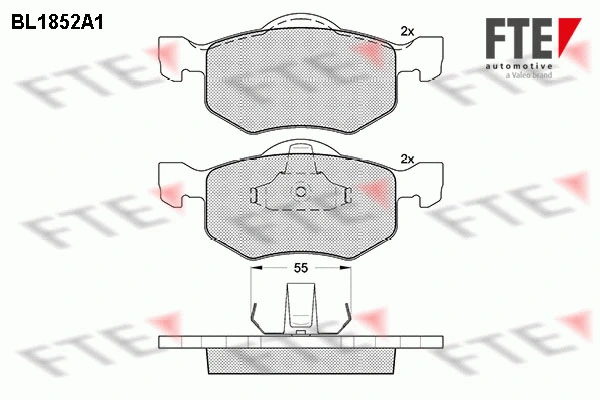 Kit de plaquettes de frein, frein à disque FTE 9011044