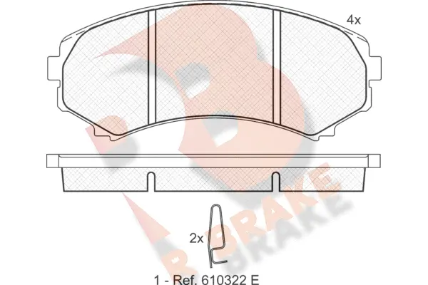 Kit de plaquettes de frein, frein à disque R BRAKE RB1374