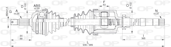 Arbre de transmission OPEN PARTS DRS6273.00
